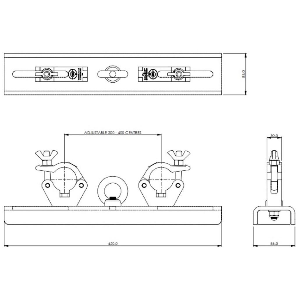 Doughty T55715 Heavy Duty Fixed Point Truss Adaptors