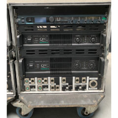 BSS Omnidrive FDS-355 and QSC Powerlight Amplifier Racks (2)
