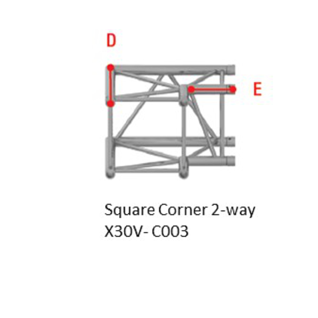 Square Corner 2-way X30V-C003