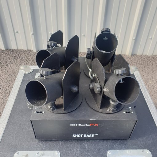MagicFX SHOT BASE DMX compact base to fire 4 Electric Confetti or Streamer Cannons from a stage or truss