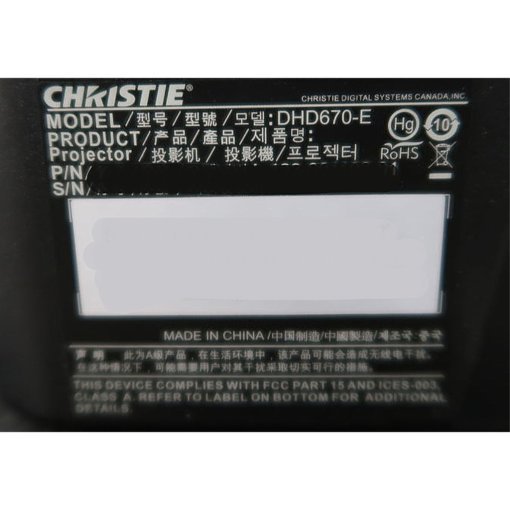 Christie Digital DHD670E Projector Package