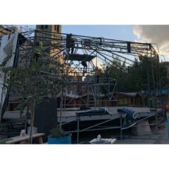 Bandstand Structure Complete with Layher Stage Decking and Scaffold Grid