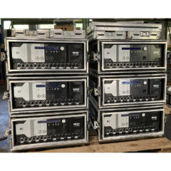 Nexo NXAMP4x1 MK1 with shockmount rack and patch panel