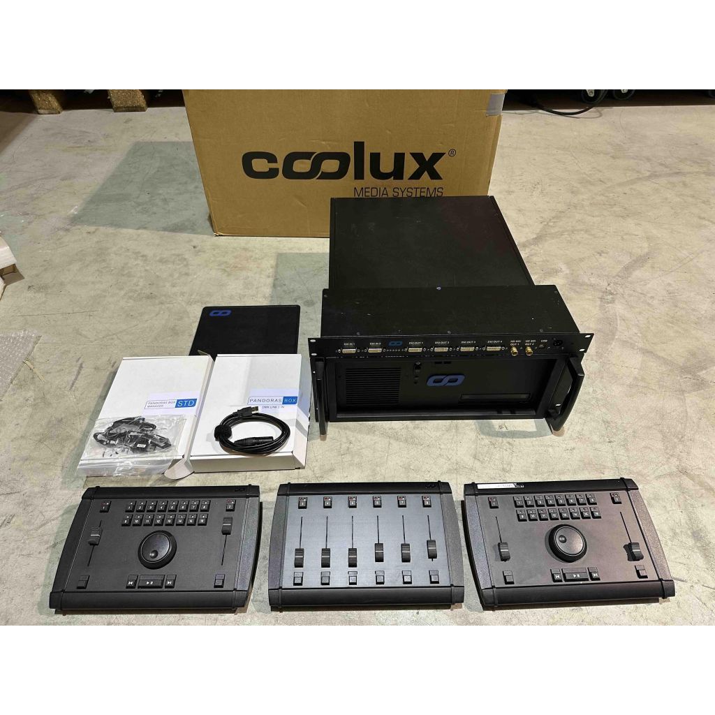 Coolux PandorasBox QuadPlayer, with remotes and HDSDI Inoputs, and DMX In