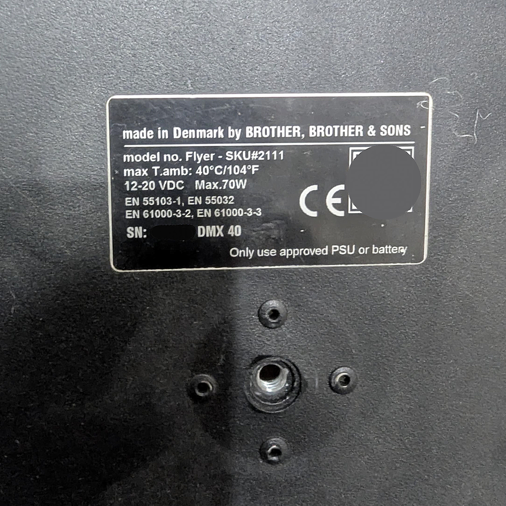 BB&S Flyer Light with DMX Adapter
