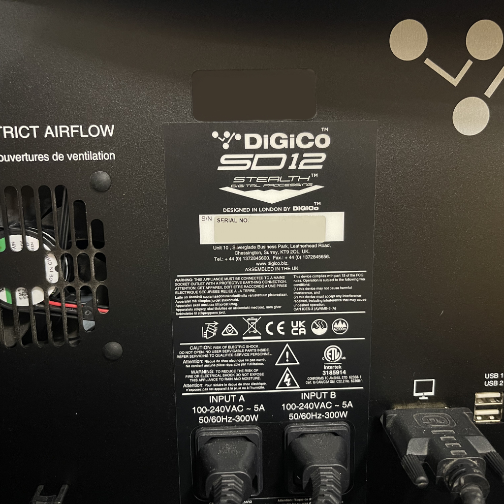 Used Digico SD12 Surface & SD Rack for sale