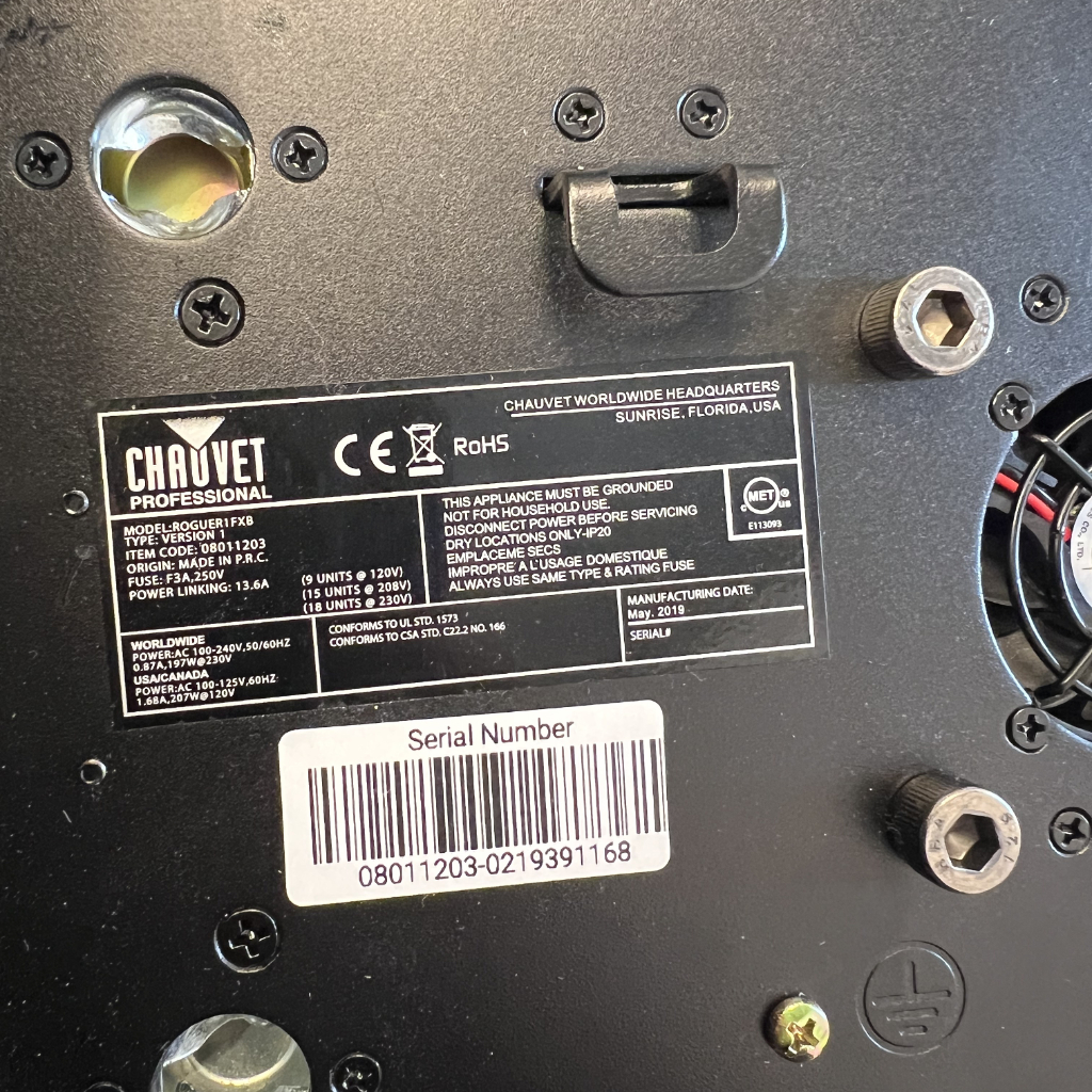 Used Chauvet Rogue R1FXB set for sale