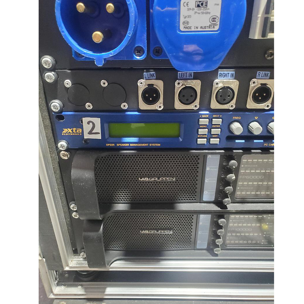 Used XTA 226 & Lab Gruppen quad amplifiers rack for sale