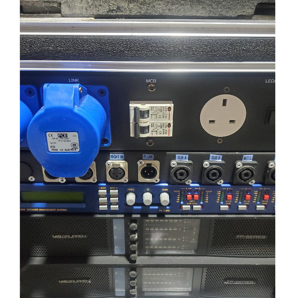 Used XTA 226 & Lab Gruppen quad amplifiers rack for sale