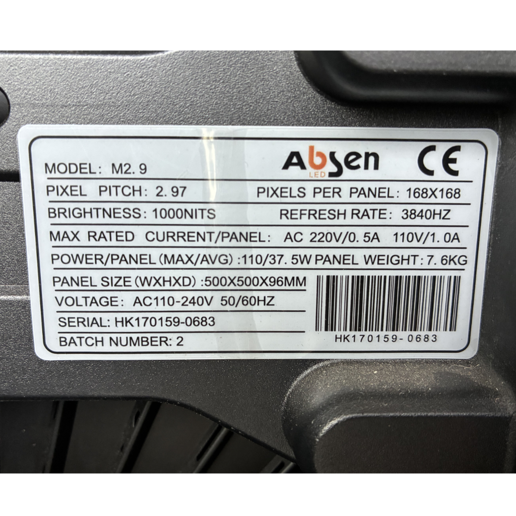 Used ABSEN M2.9 LED Wall 36sqm Package for sale