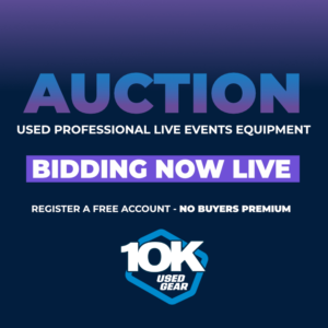 bidding now live at 10k used gear - bid on audio, lighting, vide, staging and rigging from leading brands.