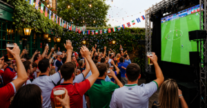 ai picture cheering at screen