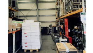 Professional AV equipment prepared for international shipping from the UK after Brexit