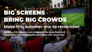 Professional projector displaying live football in a pub venue