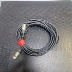 Used RS PRO Female 3 Pin XLR to Male 3 Pin XLR Cable, Black, 10m for sale