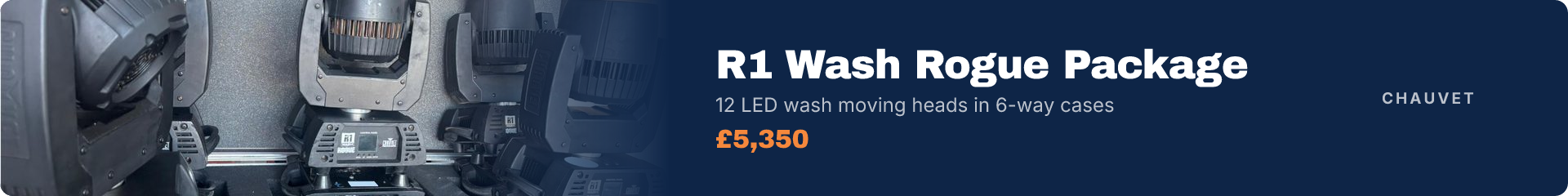 Chauvet R1 Wash Rogue Package, 12 LED wash moving heads in 6-way cases