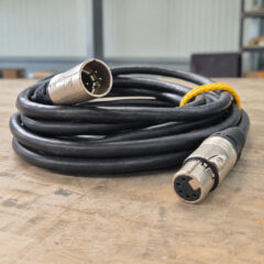 Used DMX cable, 5-pin XLR male to female, 4m, lot of 5 for sale