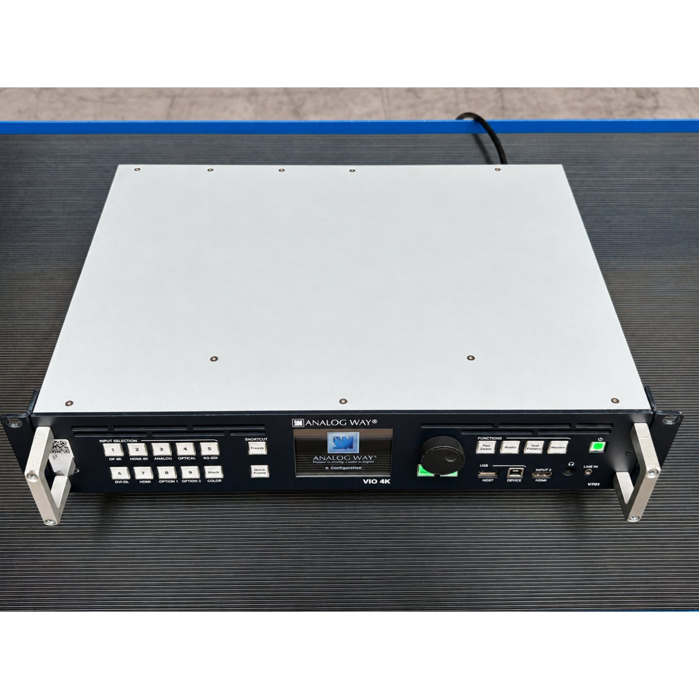 Used Analog Way VIO 4K (V701) with OPT-4K60P and OPT-AUDIO XLR Option Cards for sale